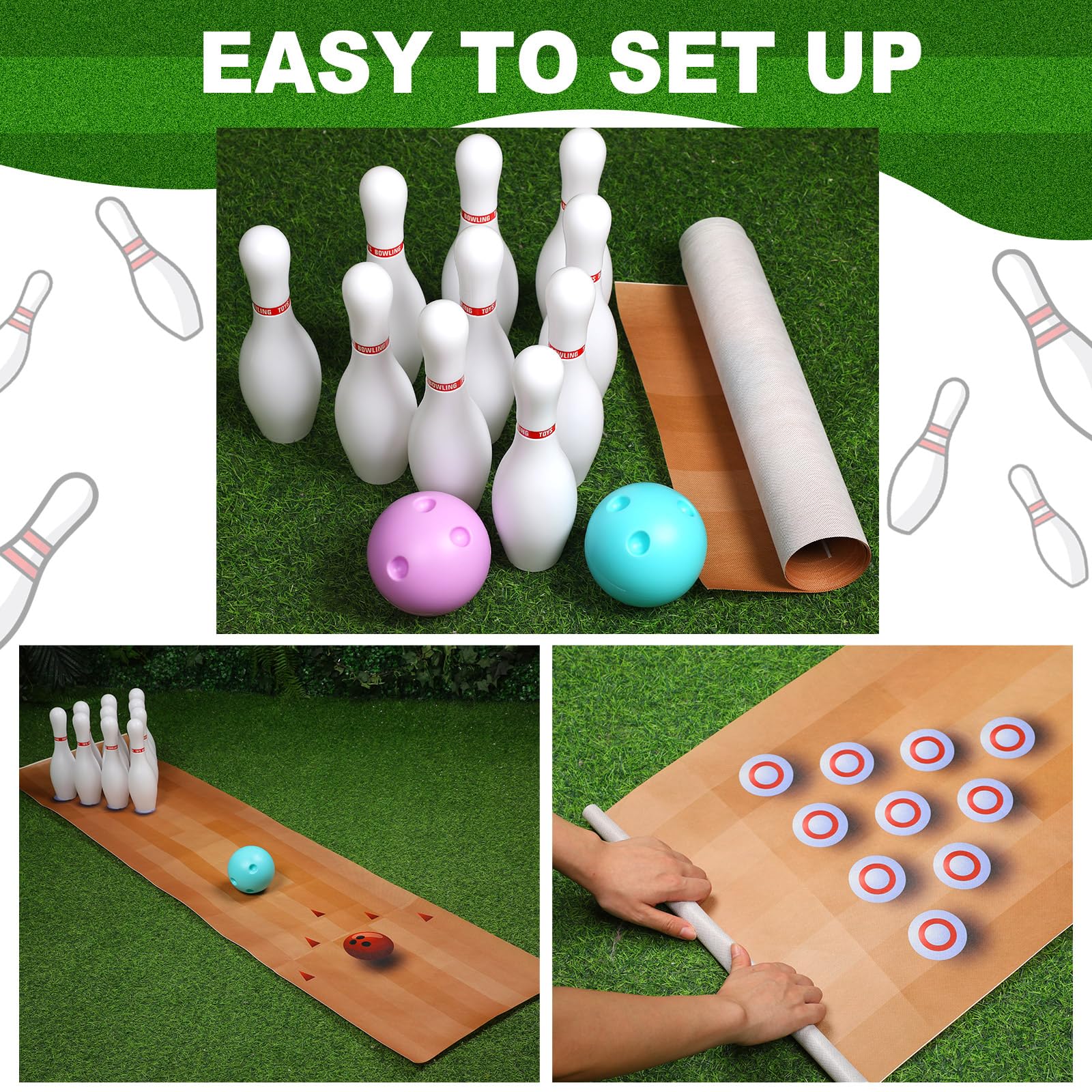 Amazon.co.jp: Wettarn ライトアップ 子供用 ボウリングセット